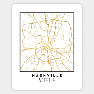 NASHVILLE TENNESSEE CITY STREET MAP ART Magnet